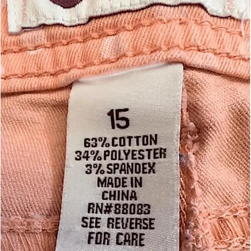 SO Skinny Ankle Jeans Juniors Papaya Punch Polka-Dot Playful Chic Size 15