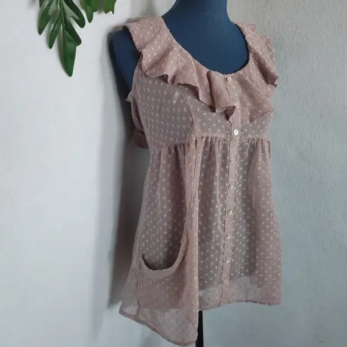 Daniel Rainn Smock Style Sheer Blouse Top