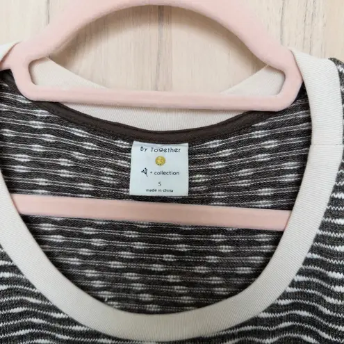 By Together Womens Striped Oversized Sweater Size S Gray Slouch Cozy Casual