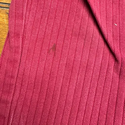 Forenza Women's reddish Pink Pinstripe Corduroy Pants High Waisted Straight Leg