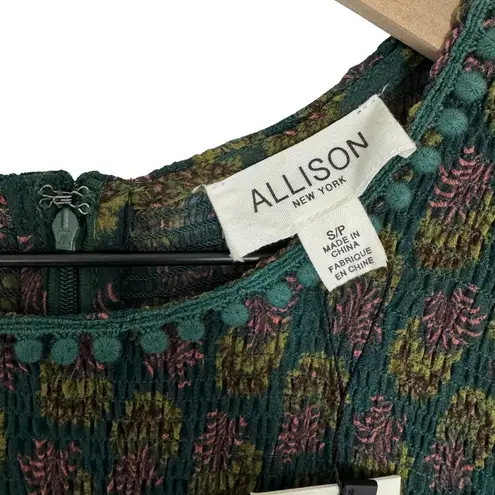 Allison New York Floral Mini Dress Sheer Small Long Sleeves Boho Holiday NWT Green Size undefined