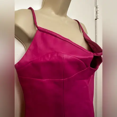 WAYF faux leather cami top Hot pink Size M. NWT
