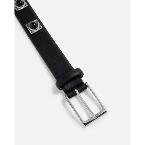 AUREUM Studded Belt in Black & Silver Medium/Large Womens Leather