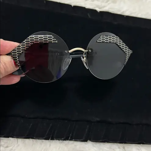 BVLGARI  BV6089 Round Honeycomb Sunglasses - Image 3