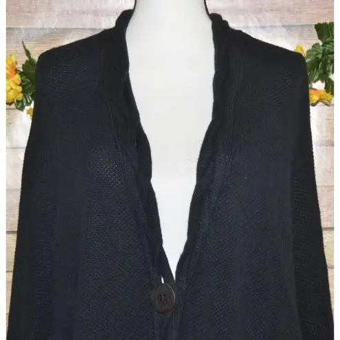 UGG Angeline XL Cape Poncho Ladies Black Cable Knit Sweater Arm Holes Pockets