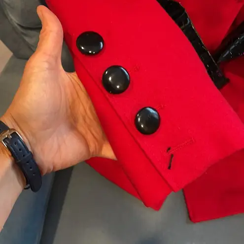Guess  Red Coat with Black buttons and Black Belt Size Small