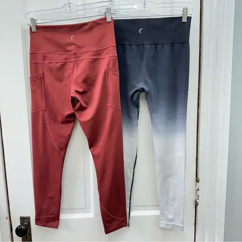 Zyia 2 Active athletic leggings pockets terracotta black ombre women's 4 & small