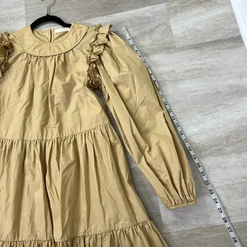 Ulla Johnson Rhea dress | Women's 6 | Khaki Tan | Long Sleeve A-Line Tiered