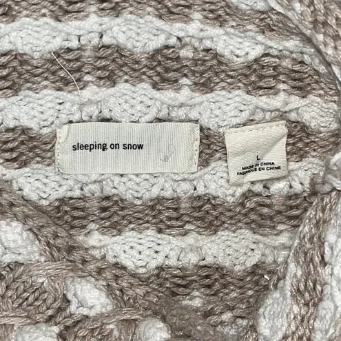 Sleeping on Snow Sz L Chunky Open Weave Popcorn Turtleneck Wool/Cashmere Sweater Size L - Image 5