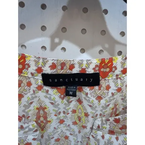 Sanctuary  Womens M Sleeveless Tank Top Geometric Print Burnout