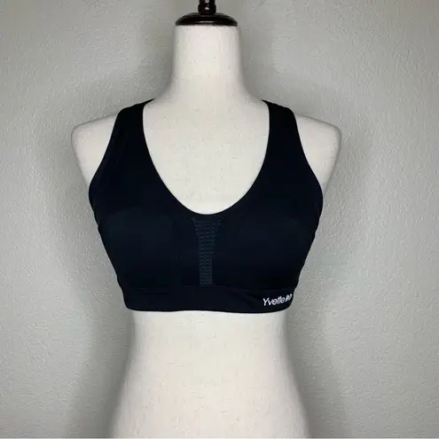 Yvette Power Cross Back Padded Running Sports Bra Black Size M