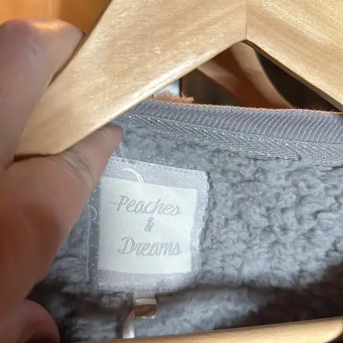 NWT Peaches & Dreams Embroidered Santa Teddy Ho Ho Ho Sleep Nightgown Size Small Gray