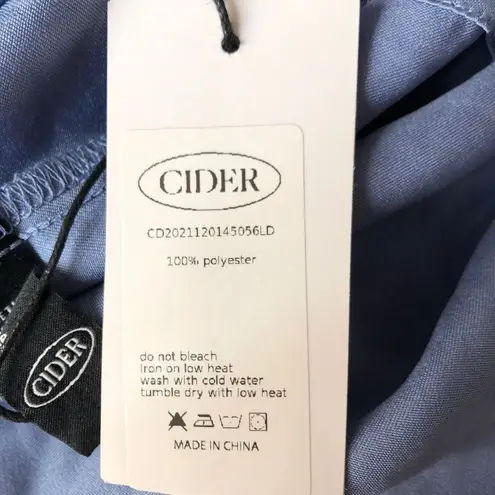 Cider Womens Blue Halter Wrap Dress Elegant Sleeveless Design With Tie Back