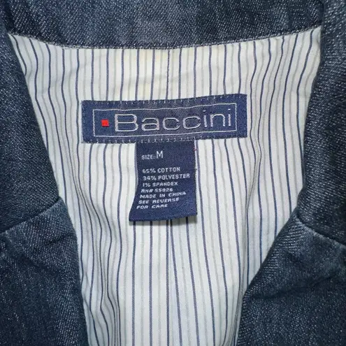 Baccini - Ladies Medium Denim Jacket Cuffed 3/4 Sleeve Vintage Classic