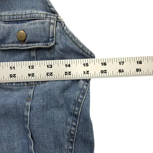 Forenza Dress Y2K Womens 12 Denim Halter Button Front Blue Jean Pockets VTG 90s