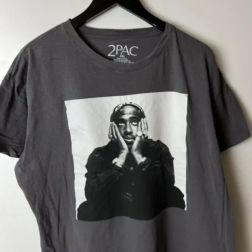 2Pac Rap Tee T Shirt Gray XXL 2XL Artist Rapper Graphic 100% Cotton Solid Logo Size undefined