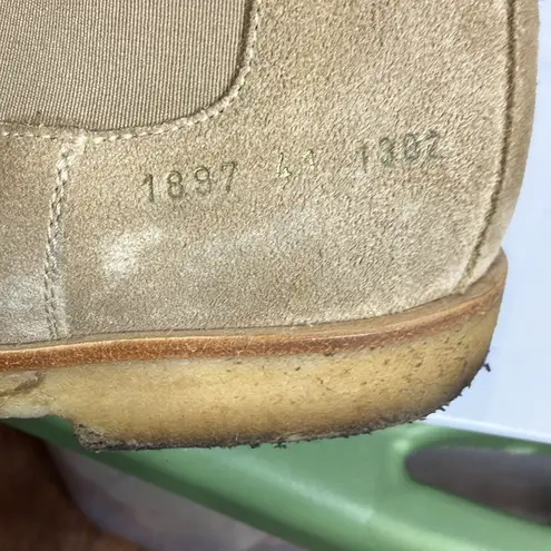 Common Projects tan cream suede leather Chelsea boot women size 41 luxury trendy