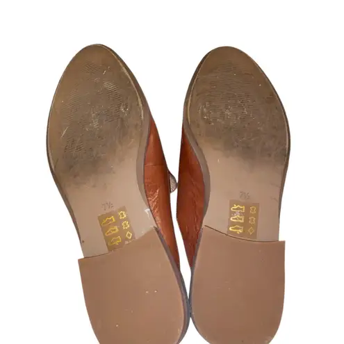 Madewell Frances Loafer Mule Leather Burnished Mahogany classic coastal fall Brown Size 7.5