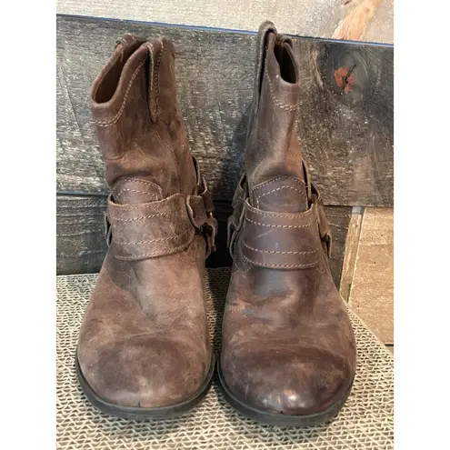 Mossimo Denim Brown Women's 8 Mossimo Supply Leather Ankle Boots Mossimo Boots Chunky 90s