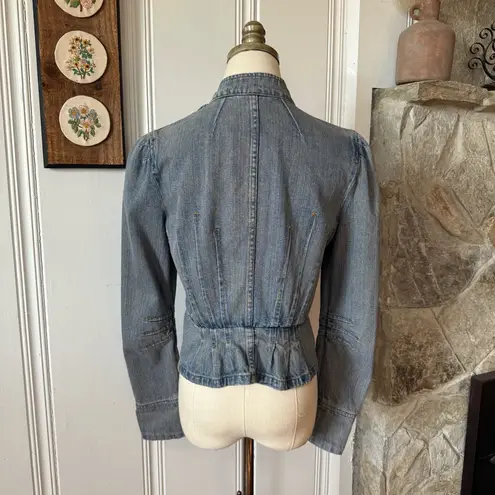 Boston Proper Vintage 90s Denim Steampunk Battalion Style Jacket