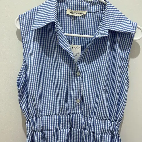 Max Chic Blue and White Checkered Shirt
