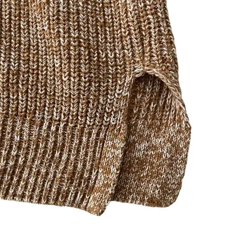 Cupcakes and Cashmere Tan Mock Neck Sweater Marled Cotton, Sz M