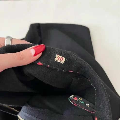 Original Lanz Salzburg 60s Vintage Austrian Wool Felted Scalloped Skirt Set Black Size XS