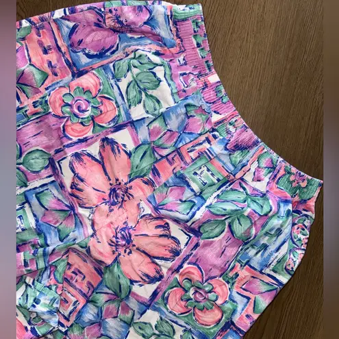 Vintage Summit Circle 100% Cotton Multicolor Floral Pattern Womens Shorts Sz 14