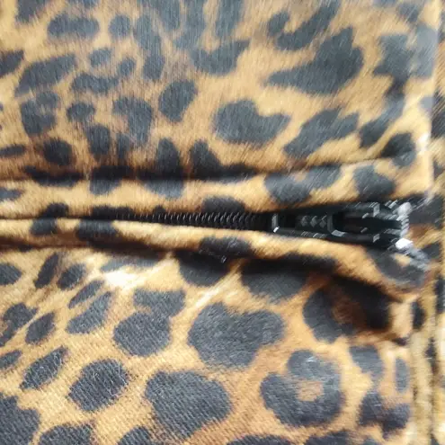 Briggs New York Briggs 10P Brown Black Leopard Mini Skirt Petite