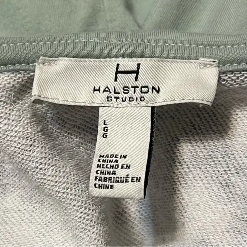 H by Halston Tie Dye Full Zip Up Hoodie Sweatshirt Gray White Mint Green L