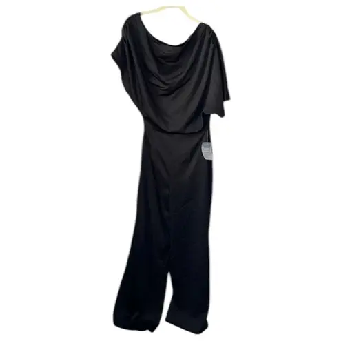 Elliatt Amari Satin Off The Shoulder Jumpsuit Size XS In Black