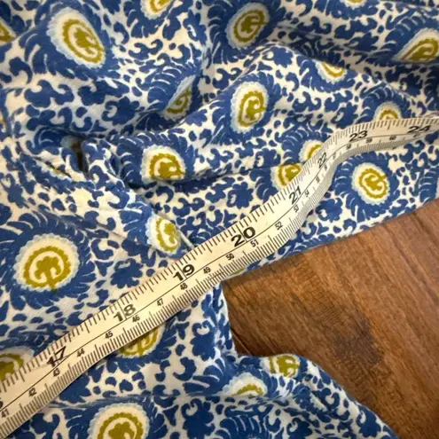 Rockflowerpaper blue block print geometric tunic blouse M Size M