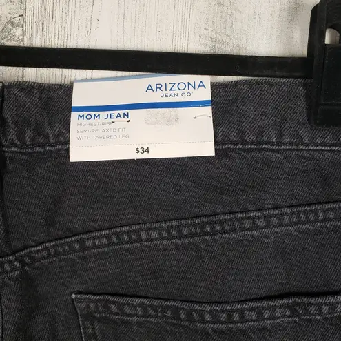 Arizona Jeans NWT  Co Black Stone Wash Denim Highest Rise Mom Jeans Size 19