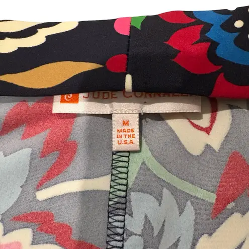 Jude Connally Lucia JC Floral Print Wide Leg Pants, Fall Chintz Navy, Sz M Red Size M