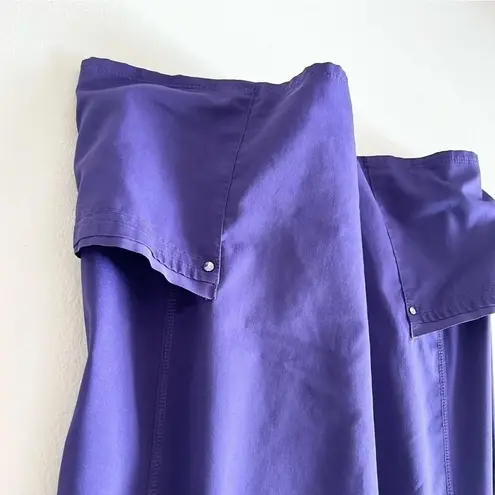 Purple Label Yoga Sz 2X V Neck Scrub Top Shirt Pockets Short Sleeve Stretch