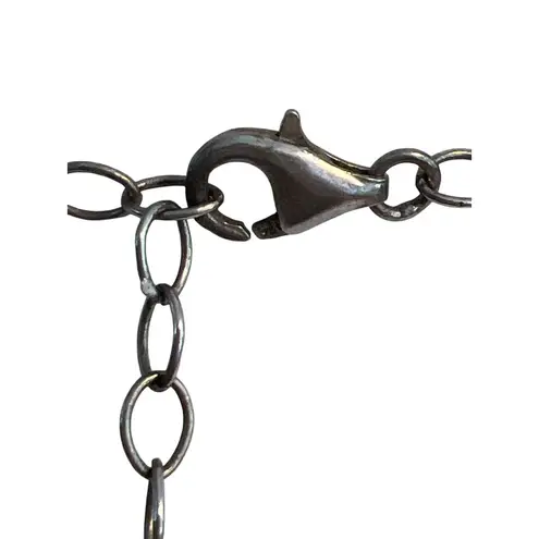 Vintage Sterling Silver Baroque Pearl Y Drop Necklace Collar Estate Adj 17" READ