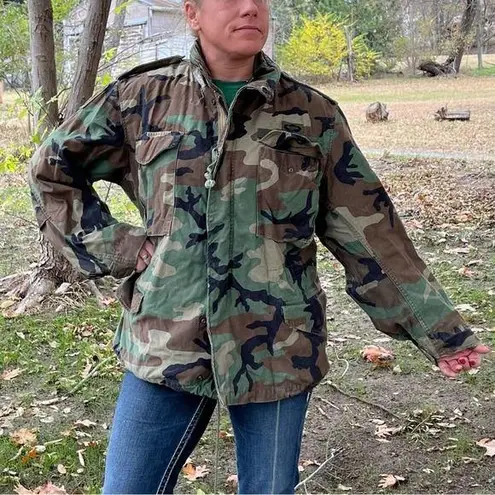 Vintage Old School Camo US Army Airborne Coat Cold Weather Field Medium Short