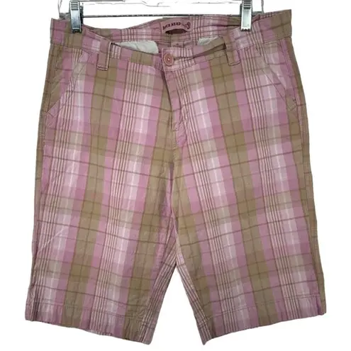 Duck head  Jeans Women Shorts Pink Plaid Bermuda Vintage 80s 90s Y2K Preppy Sz 13