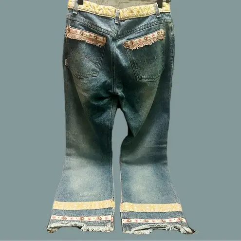 Joujou Y2K vintage Stylish Blue Jeans with Embellished Hem size 9/10