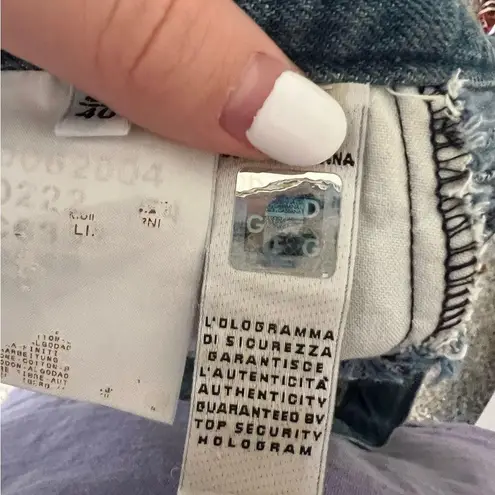 Dolce & Gabbana y2k Frey Hem Denim Mini Skirt with Contrasting Pockets