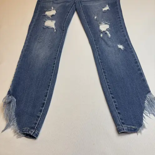 Judy Blue  Women‎ Blue Skinny Fit High Rise Stretch Distressed Denim Jeans 3/26 #