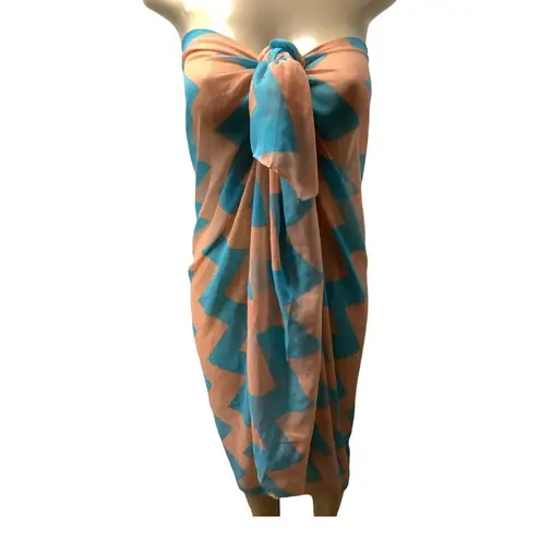 Stylish Blue and Peach Women's Swim Cover