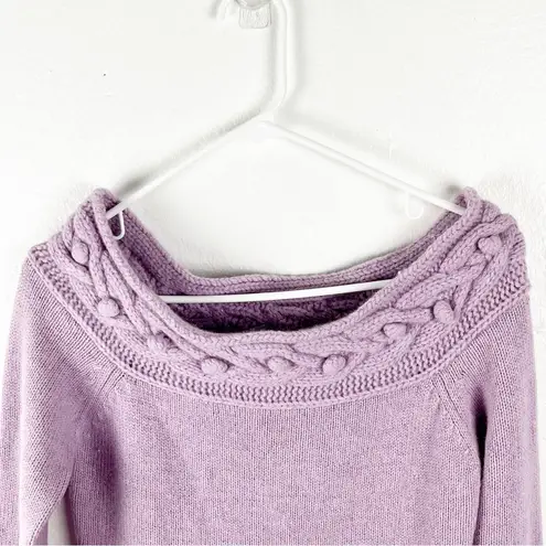 Marciano Lilac Lambs Wool Angora Rabbit Hair Blend Metallic Knit Sweater Medium