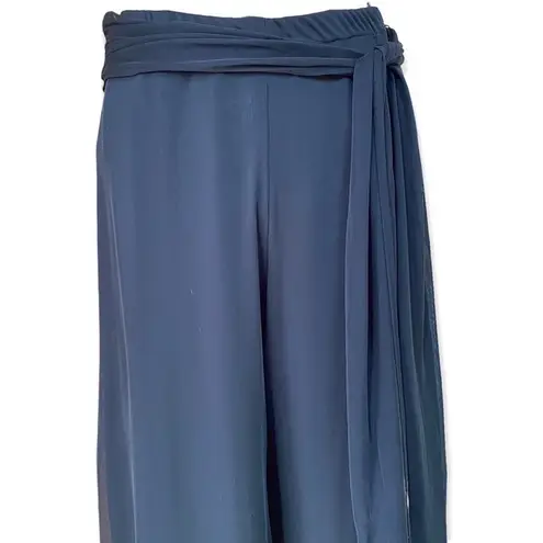 Vintage 90's/Y2K Lined Tie Waist Palazzo Pants Black Size Small