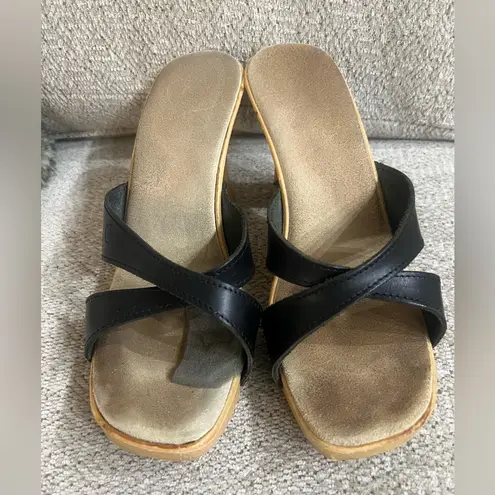 Candie's  Vintage 80’s black clog slip on shoes heels Size-7 silver studs