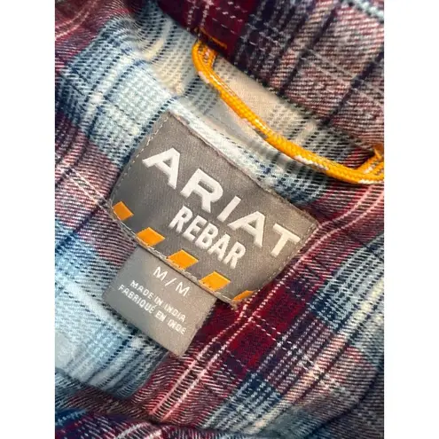 Ariat  Rebar Medium Long Sleeve button front shirt Colorful plaid western cowgirl