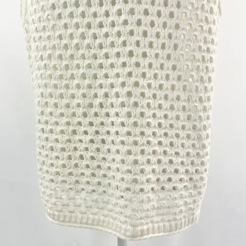 New Madewell Open Stitch Crop Sweater Vest Style NL192 Bright Ivory Size XXL White