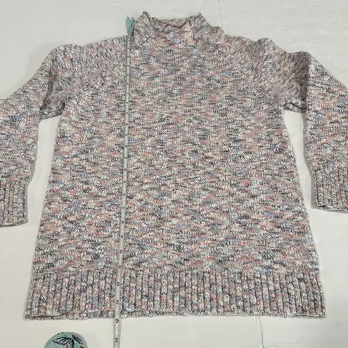 LL Bean Cotton Ragg Space Dye Funnelneck Pullover Sweater Size MEDIUM