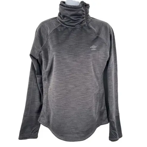 Umbro Athletic Side Zip Turtleneck Fleece Lined Gray Sweatshirt Medium