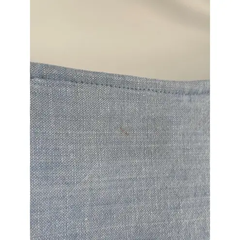 Passports Women Blue Sleeveless Button Front Embroidery Fit & Flare Dress Size L Size L